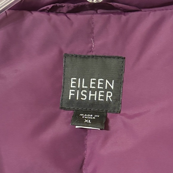 Eileen Fisher Sz XL Extra Large Purple Jacket Coat down puffer long insulated - Picture 2 of 16